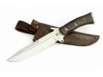 Нож кованый цельнометаллический 65Х13 «Смерч» в кожаном чехле