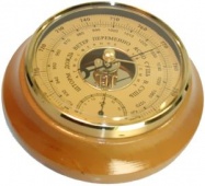 Барометр-термометр малый в дерев. корпусе (D=130мм)